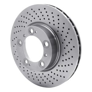 Porsche 911 Brake Rotor (1) - Right Front - R1 Concepts - Drilled GeoSPEC Coated - `98-`12